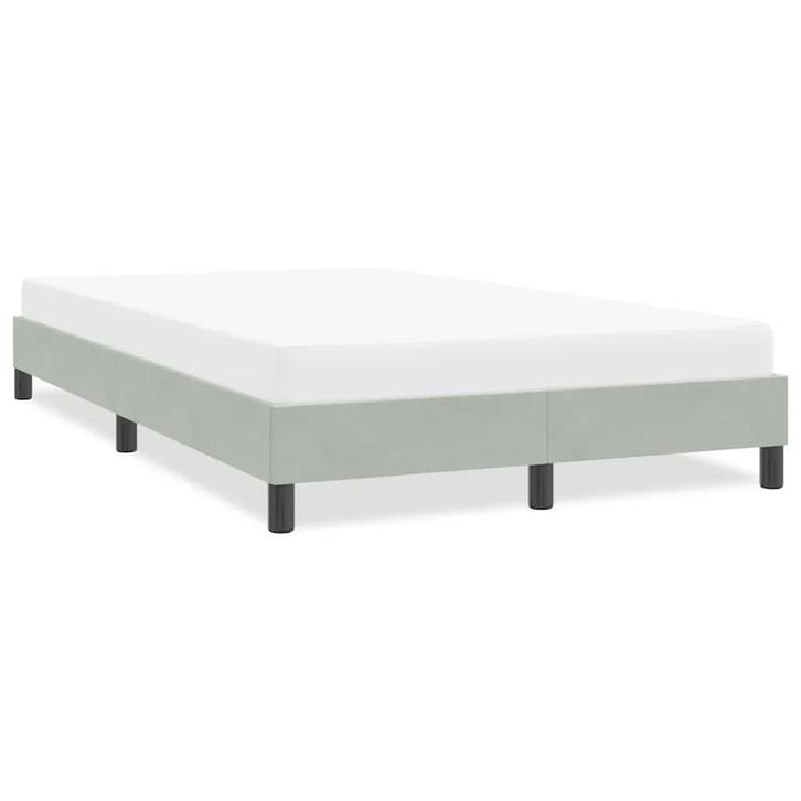 vidaXL Bedframe zonder matras 120x220 cm fluweel lichtgrijs, Huis en Inrichting, Slaapkamer | Bedden, Grijs, Nieuw, Stof, Tweepersoons