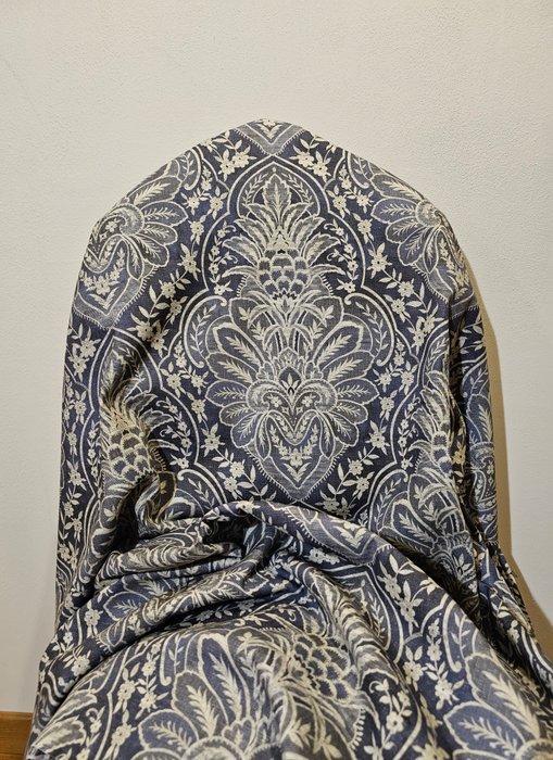 Exclusief Damast-stof 100% katoen - Jeanskleurig ontwerp -, Antiek en Kunst, Antiek | Kleden en Textiel