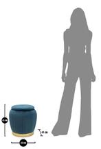 OPBERGKRUK PARIJS TEAL/GOUD CM Ø 43X43, Huis en Inrichting, Banken | Voetenbanken en Poefen, Ophalen of Verzenden, Nieuw