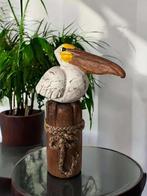Pelikaan, handgemaakt van hout, Verzenden, Nieuw