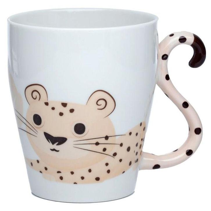 Beker Cheetah Zooniverse Gevormd Handvat Porselein - Wit - 3, Huis en Inrichting, Keuken | Servies, Nieuw, Ophalen of Verzenden