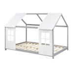 Kinderbed Tostedt huisbed grenen grijs en wit 120x200 cm [en, Kinderen en Baby's, Kinderkamer | Bedden, Verzenden, Nieuw