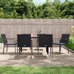 vidaXL 7-delige Tuinset met kussens poly rattan en staal, 6 zitplaatsen, Nieuw, Tuinset, Verzenden