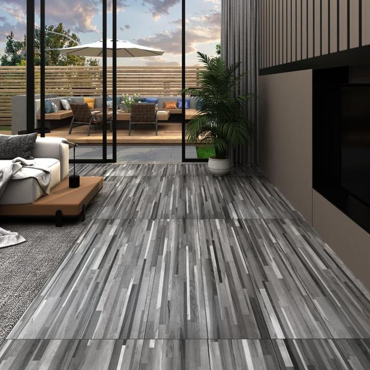 vidaXL Vloerplanken zelfklevend 2,51 m² 2 mm PVC gestreept, Doe-het-zelf en Verbouw, Vloerdelen en Plavuizen, Nieuw, Verzenden