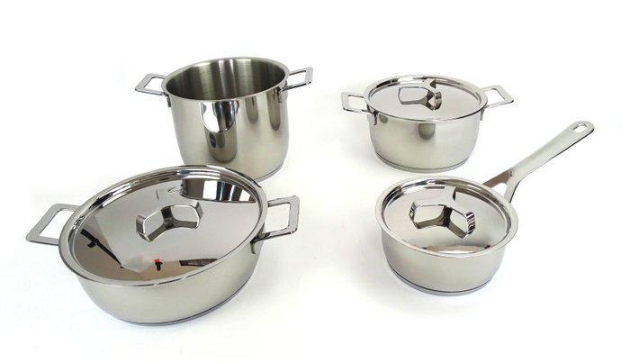 Alessi - Jasper Morrison - Kookpottenset (4) - Pannen en, Antiek en Kunst, Kunst | Designobjecten