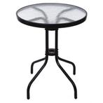 Compacte Balkontafel - 60cm Gehard Glas - Lichtgewicht De..., Ophalen of Verzenden, Nieuw, Rond, Metaal