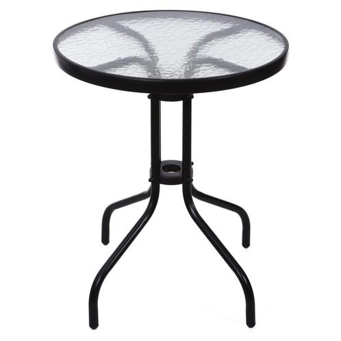Compacte Balkontafel - 60cm Gehard Glas - Lichtgewicht De..., Tuin en Terras, Tuintafels, Rond, Nieuw, Metaal, Ophalen of Verzenden
