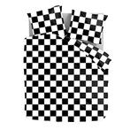 Luna Bedding Chess Block - Zwart/Wit Dekbedovertrek  - 240 x, Nieuw, Verzenden
