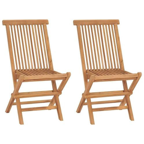 Teakhouten Klapstoelen 2 st | Tweedekansje | Duurzaam & G..., Tuin en Terras, Tuinstoelen, Inklapbaar, Nieuw, Teakhout, Ophalen of Verzenden