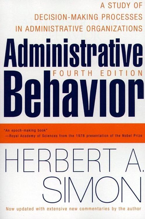 Administrative Behavior 9780684835822 Herbert A. Simon, Boeken, Taal | Engels, Gelezen, Verzenden