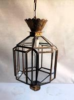 Lantaarn plafondlamp - Messing en glas - Farol vintage uit