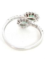 Ring - 18 karaat Witgoud Smaragd - Diamant, Sieraden, Tassen en Uiterlijk, Ringen, Nieuw