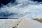 Matthieu van Riel - Rain and Clouds, Vlieland Coast, Antiek en Kunst, Kunst | Schilderijen | Modern