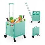 Relaxdays opvouwbare boodschappentrolley met zwenkwielen en, Huis en Inrichting, Verzenden, Nieuw