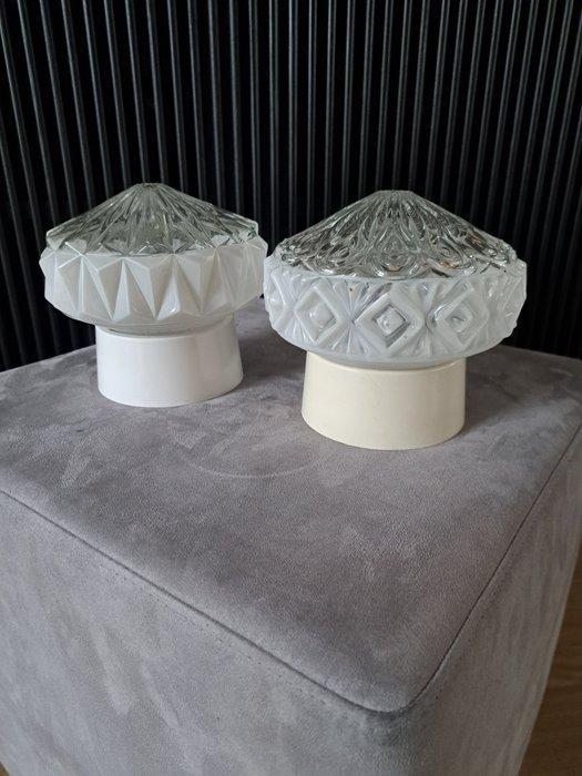 Vintage retro plafonniers - Plafondlamp (2) - Kristal, Antiek en Kunst, Antiek | Lampen