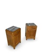 Nachtkastje (2) - Walnoot, Messing, Hout, Marmer, Antiek en Kunst