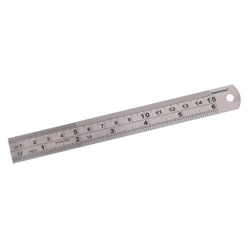 Silverline Stalen liniaal - 150 mm - roestvrij - metrisch..., Doe-het-zelf en Verbouw, Gereedschap | Handgereedschap, Nieuw, Ophalen of Verzenden