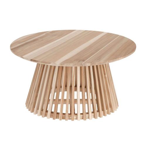 *WOONWINKEL* Kave Home Jeanette Salontafel Rond Teak Naturel, Huis en Inrichting, Tafels | Salontafels, Nieuw, Verzenden