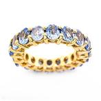 Ring - 14 karaat Geel goud - 8.00ct. tw. Saffier - IGI, Sieraden, Tassen en Uiterlijk, Ringen, Nieuw