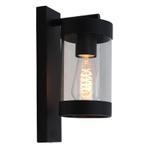 Moderne buiten wandlamp met schemersensor zwart, Musa, IP44, Tuin en Terras, Ophalen of Verzenden, Nieuw, Glas, Wandlamp