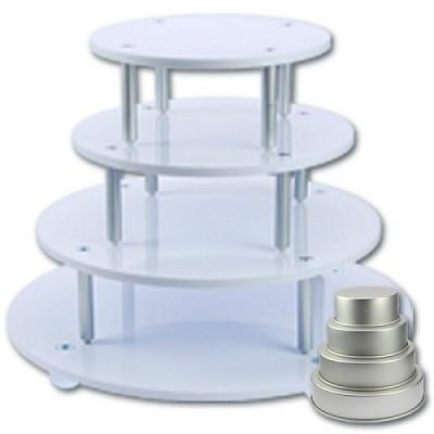 Taartstandaard Stapel Rond 4 etages, Hobby en Vrije tijd, Taarten en Cupcakes maken, Nieuw, Verzenden