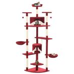 vidaXL Kattenkrabpaal met sisal krabpalen 203 cm rood en wit, Verzenden, Nieuw