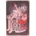 Metalen plaatje - Joker Jacks casino NIEUW, Huis en Inrichting, Woonaccessoires | Tekstborden en Spreuken, Nieuw, Ophalen of Verzenden