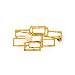 Gouden fantasie broche met parel | Vintage (gouden broche), Sieraden, Tassen en Uiterlijk, Broches, Gebruikt, Overige kleuren