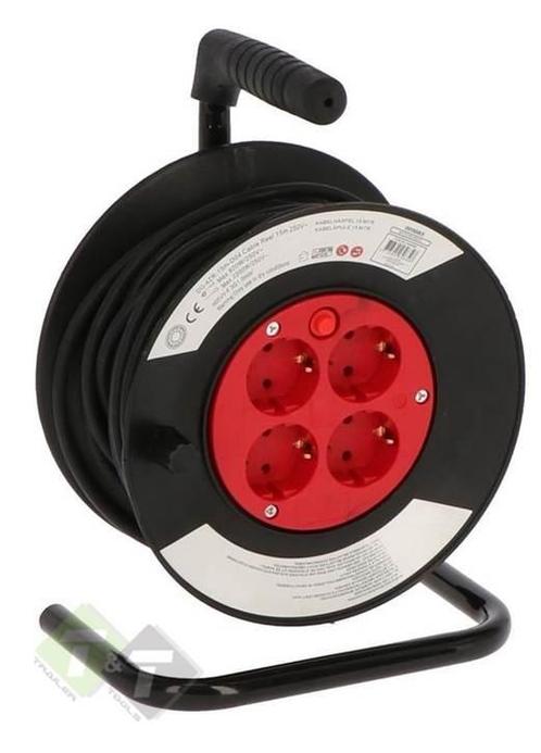 Stroomhaspel, 230 Volt, 15 Meter, Max. Vermogen 2300 Watt, Auto-onderdelen, Elektronica en Kabels, Nieuw, Universele onderdelen