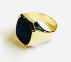 Zegelring - 14 karaat Geel goud Onyx, Sieraden, Tassen en Uiterlijk, Antieke sieraden