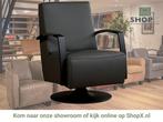 Leren draaifauteuil Mood - Toledo Antracite (donkergrijs) -, Huis en Inrichting, Fauteuils, Nieuw, Ophalen of Verzenden, 50 tot 75 cm