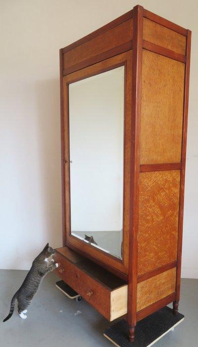 Kleerkast - Glas, Mahonie, Cederhout - Facet geslepen, Antiek en Kunst, Kunst | Designobjecten