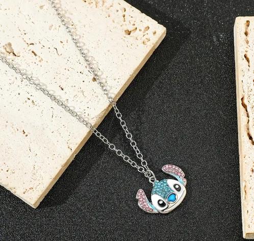 Schattige ketting met Stitch hanger van kunst Rhinestone, Sieraden, Tassen en Uiterlijk, Kettingen, Verzenden