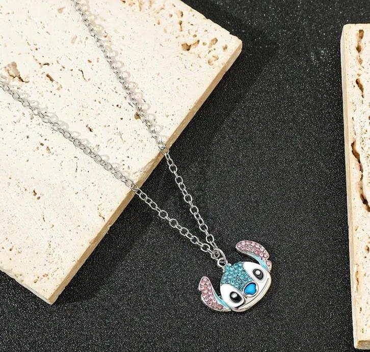 Schattige ketting met Stitch hanger van kunst Rhinestone, Sieraden, Tassen en Uiterlijk, Kettinghangers, Verzenden