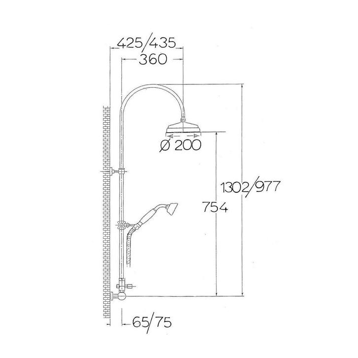 Regendouche Opbouwset Sapho Vanity Retro Brons (excl., Doe-het-zelf en Verbouw, Sanitair, Ophalen of Verzenden