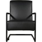 Leren fauteuil Lodge - Granada Black (zwart), Huis en Inrichting, Fauteuils, Industrieel, Modern, Scandinavisch, Nieuw, Ophalen of Verzenden
