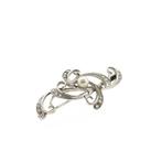 Witgouden broche gezet met parel en diamant | 0,27ct., Gebruikt, Overige kleuren, Ophalen of Verzenden, Met edelsteen
