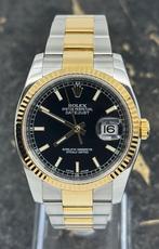 Rolex Datejust 36 – 116233 – Black Dial – 2017, Rolex, Polshorloge, Zo goed als nieuw, Goud
