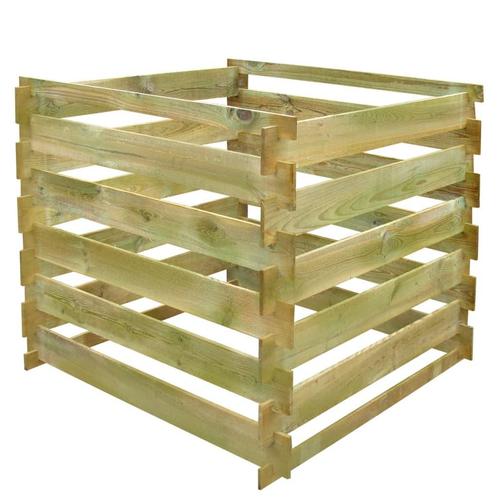 vidaXL Compostbak gelat vierkant 0,54 m³ hout, Tuin en Terras, Overige Tuin en Terras, Nieuw, Verzenden