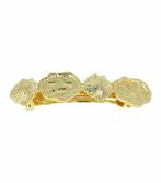 Haarspeld Cirkel Fantasie Ribbel Metaal 8cm Goud, Verzenden, Nieuw