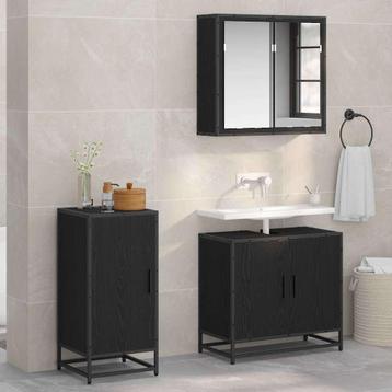 vidaXL Dressoir Zwart eiken 35 x 35,5 x 76 cm Bewerkt hout beschikbaar voor biedingen