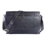 WILD WOODS Leren Laptop Messenger Bag 15 inch - Zwart, Computers en Software, Laptoptassen, Verzenden, Nieuw