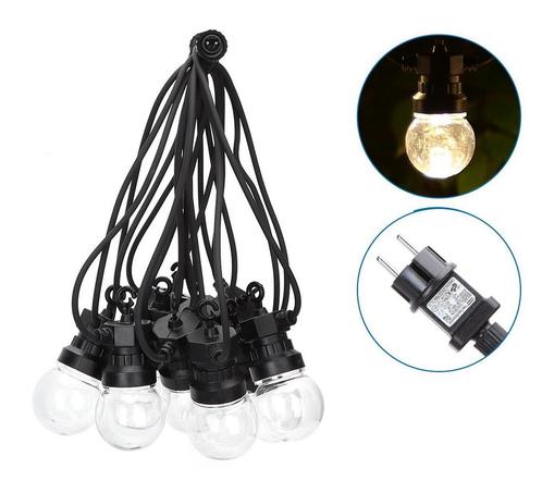 Prikkabel 10 x lamp helder - warmwit | 8 meter - koppelbaar, Tuin en Terras, Buitenverlichting, Nieuw, Verzenden