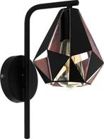 EGLO Carlton 4 Wandlamp - E27 - 31,5 cm - Zwart/Koper, Huis en Inrichting, Lampen | Wandlampen, Ophalen of Verzenden, Nieuw