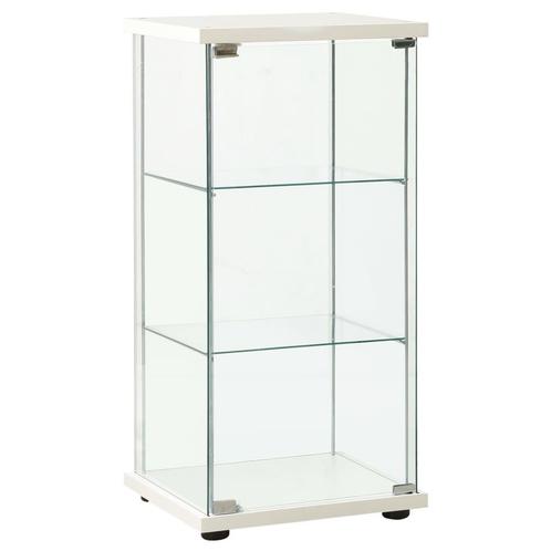 vidaXL Vitrinekast gehard glas wit, Huis en Inrichting, Kasten | Overige, Nieuw, Verzenden