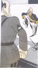Spotprent met Ruys bij Mussolini (lijst optie, Lithos), Antiek en Kunst, Verzenden