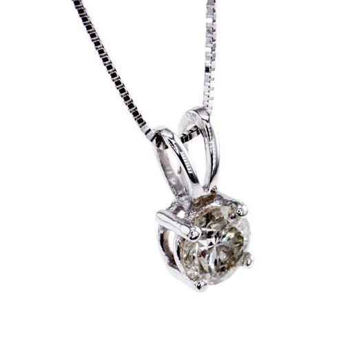 Zonder Minimumprijs - Ketting met hanger - 14 karaat Witgoud, Sieraden, Tassen en Uiterlijk, Antieke sieraden