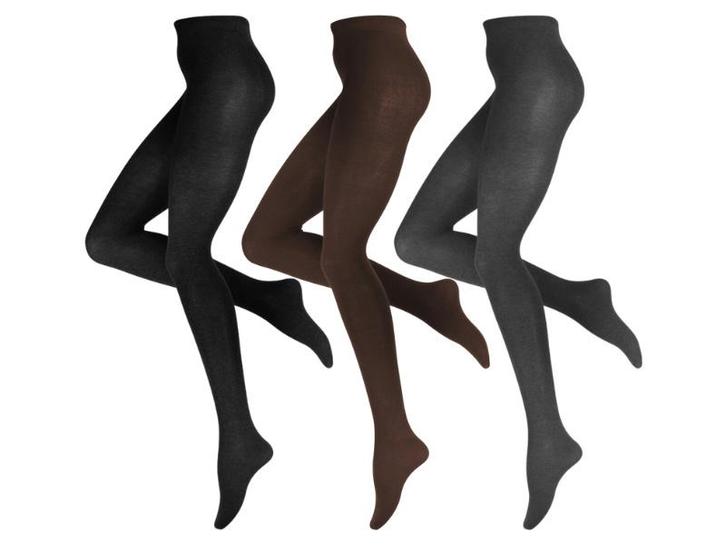 3 stuks - Maillot Dames - Katoen - Zwart/Bruin/Antraciet, Kleding | Dames, Leggings, Maillots en Panty's, Verzenden