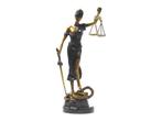Bronzen justitia, bijzonder in kleur, Lady Justice brons, Ophalen of Verzenden, Nieuw