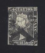 Spanje 1850 - 6 Quarters - speciaal poststempel Ace of, Postzegels en Munten, Postzegels | Europa | Spanje, Gestempeld